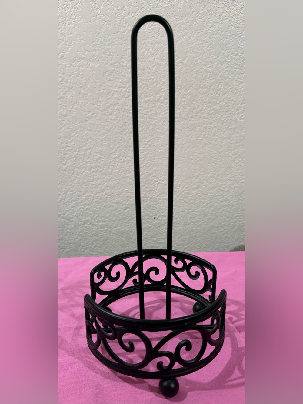 Black Decorative Metal Paper Towel Stand - Home Accents